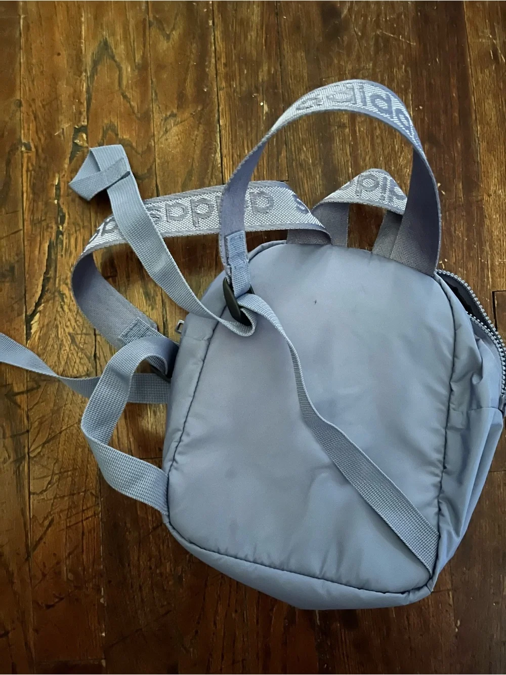 adidas Light Gray Men's Mini Backpack with Front Zip Pocket